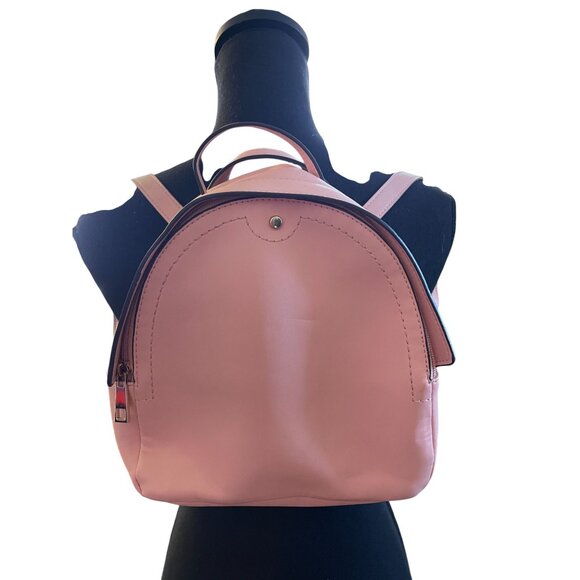 backpack purse zipper closure pink adjustable straps gold hardware - Picture 1 of 8